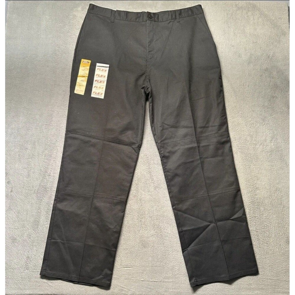 Dickies Double Knee Straight Flex Mens 40x32 Relaxed Fit Black Work Pants NWT